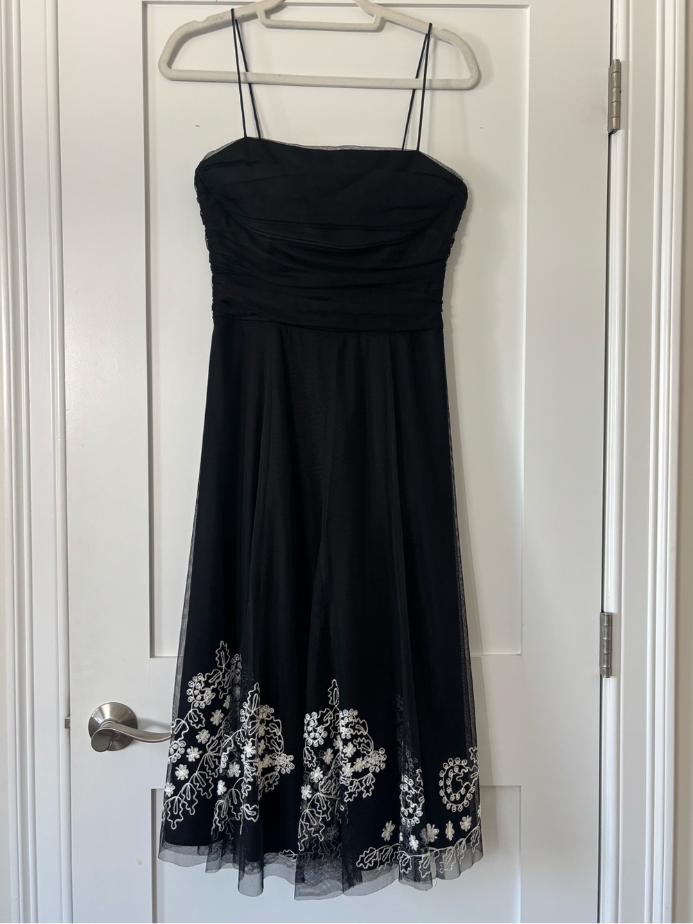 Eliza J Black Embroidered Formal Tulle Dress Size 10